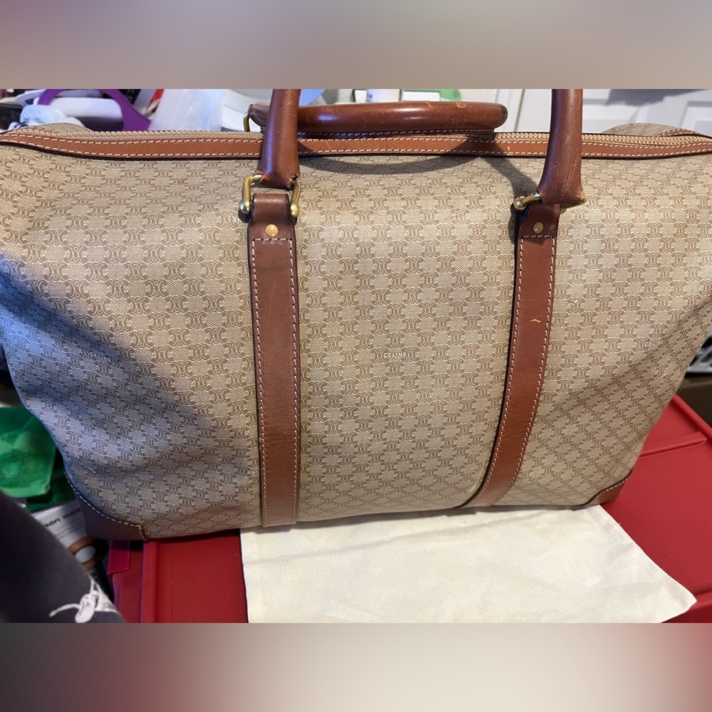 CELINE bag boston bag brown **FLAWED!